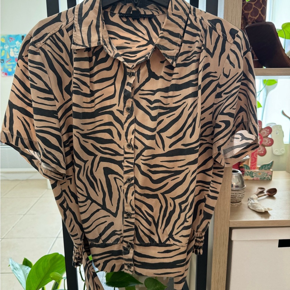 Jane + Delancey Zebra Print Blouse – Women's Size M